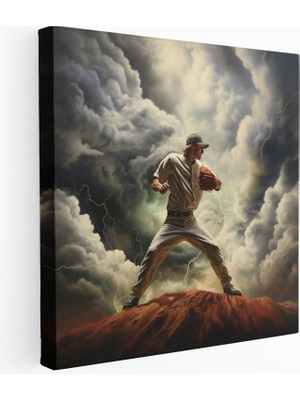 Popcas Göz Alıcı Beyzbol Oyuncusu Kanvas Tablo
