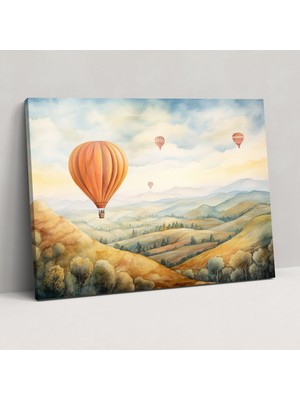 Popcas Seyahat Kanvas Tablo - Rüya Gibi Sıcak Hava Balonu - Seyahat Ev Dekorasyonu Kanvas Tablo