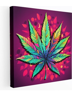 Popcas Bitki Kanvas Tablo Sanatı - Pop Art Tarzında Bitki Illüstrasyonu