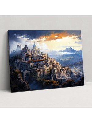 Popcas Dünya Haritası Duvar Sanatı - Duvar Dekorasyonu Kanvas Tablo Cam Tablo