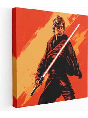 Popcas Star Wars Duvar Dekorasyonu - Retro Luke Skywalker Poster - Star Wars Kanvas Tablo Retro Poster Duvar Sanatı