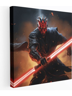Popcas Star Wars Duvar Sanatı - Çizgi Roman Darth Maul Işın Kılıcı - Kanvas Işın Kılıcı Kanvas Duvar Sanatı