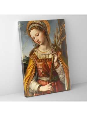 Popcas Raffaello Sanzio Tuval Tablosu - Aleksandria'lı Azize Katerina - Duvar Dekorasyonu Kanvas Tablo