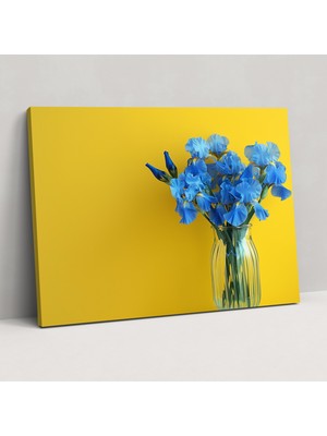 Popcas Vincent Van Gogh Mavi Zambaklar Kanvas Tablo - Duvar Dekorasyonu Ev Dekorasyonu