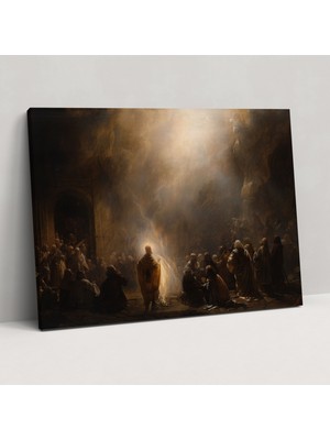 Popcas Rembrandt Incil Sahnesi Duvar Sanatı - Kanvas Tablo Ev Dekorasyonu