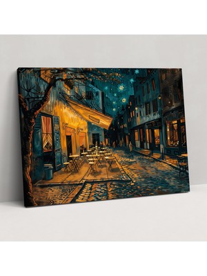 Popcas Vincent Van Gogh Kafe Terası Duvar Sanatı - Kanvas Tablo Duvar Sanatı