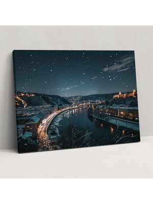 Popcas Vincent Van Gogh Yıldızlı Gece Kanvas Tablo - Duvar Sanatı Duvar Dekorasyonu