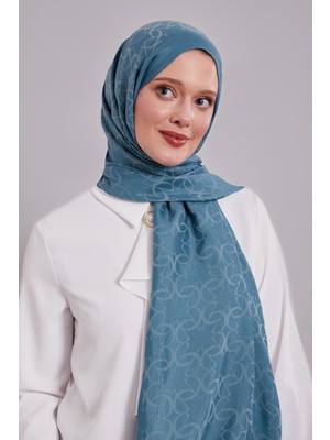 Lêvi D'or Geometrik Desen Grazia Şal Turkuaz