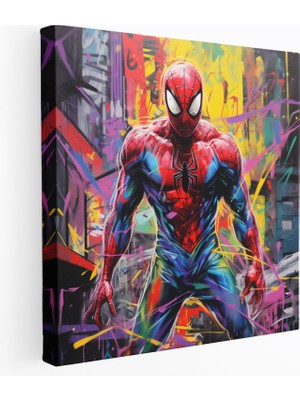Popcas Spiderman Duvar Sanatı - Grafiti Tarzı Ev Dekorasyonu Duvar Dekorasyonu