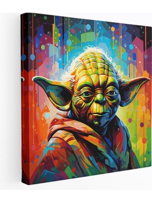 Popcas Star Wars Duvar Sanatı - Pop Art Yoda Gücü - Duvar Dekorasyonu Kanvas Tablo Yoda