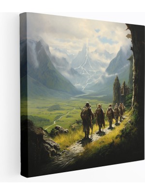 Popcas Yüzüklerin Efendisi Kanvas Tablo - Yüzüklerin Kardeşliği - Yüzüklerin Efendisi Orta Dünya Kanvas Tablo Duvar Sanatı