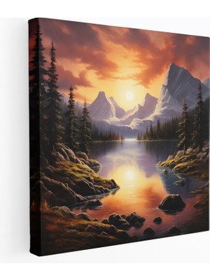 Popcas Dünyanın En Güzel Manzaraları: Huzurlu Dağ Gölü Kanvas Tablo - Dünyanın En Güzel Manzaraları Kanvas Duvar Sanatı