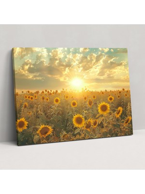 Popcas Vincent Van Gogh Ayçiçeği Tarlası Duvar Dekoru - Kanvas Tablo Duvar Süsleme