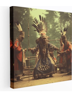 Popcas Kızılderili Tuval Tablo - Vintage Yerli Amerikan Dansçıları - Kızılderili Tuval Duvar Sanatı Fotoğraf Duvar Sanatı