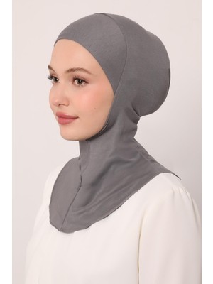 Gri Hijabchi Boyunluklu Bone