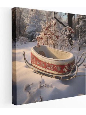 Popcas Kış Kayak Tablosu - Kış Kanvas Tablo Kayak