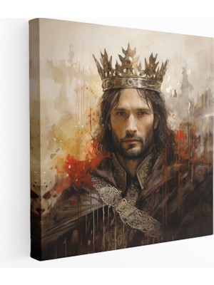 Popcas Yüzüklerin Efendisi Duvar Dekorasyonu - Gerçeküstü Aragorn'un Taç Giyme Anı - Yüzüklerin Efendisi Kanvas Tablo Sanatı Epik Anı Aragorn