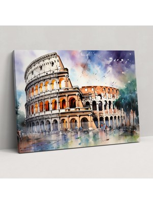 Popcas Roma Su Boyalı Kanvas Tablo - Çağdaş Dokunuş Roma