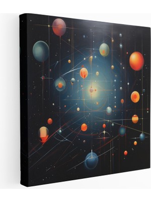 Popcas Uzay Geometrisi Kanvas Tablo