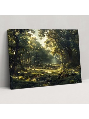 Popcas Rokoko Tarzı Resim Duvar Dekorasyonu - Kanvas Rokoko Tarzı Resim Duvar Dekorasyonu