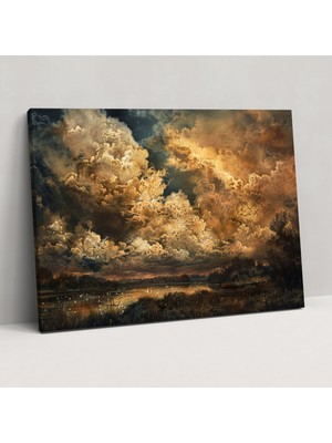 Popcas Rembrandt Manzaralı Kanvas Tablo - Duvar Sanatı Ev Dekorasyonu