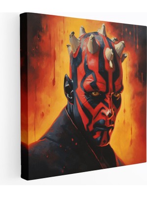 Popcas Star Wars Duvar Sanatı - Darth Maul Yağlı Boya Kanvas Tablo - Yıldız Savaşları Darth Maul Kanvas Duvar Sanatı