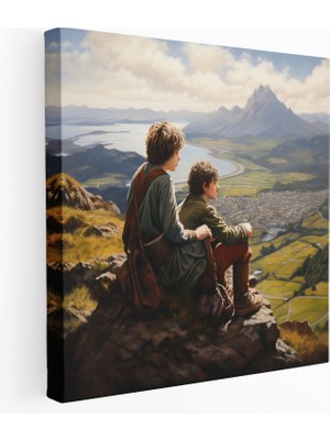 Popcas Yüzüklerin Efendisi Kanvas Tablo - Frodo ve Sam Dağlar Efendisi'nde - Yüzüklerin Efendisi Duvar Sanatı Frodo Baggins