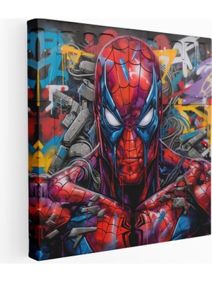 Popcas Marvel Şehir Graffiti Kanvas Tablo Baskı