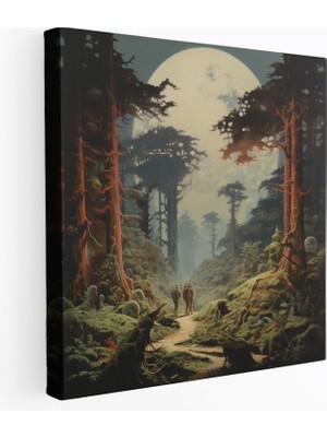 Popcas Yıldız Savaşları Duvar Dekorasyonu - Gerçeküstü Endor Manzarası - Yıldız Savaşları Rüya Gibi Ortam Gerçeküstü Manzara Kanvas Tablo Sanatı