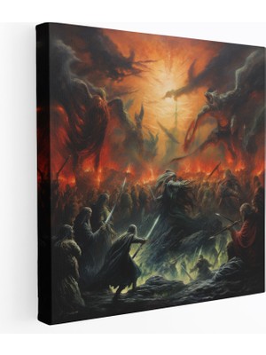 Popcas Yüzüklerin Efendisi Kanvas Tablo - Epik Savaş - Yüzüklerin Efendisi Duvar Sanatı Kanvas Duvar Sanatı Duvar Dekorasyonu