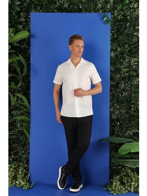 G 1533 Slim Fit Beyaz Klasik Gömlek