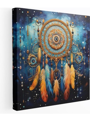 Popcas Kızılderili Kanvas Tablo - Boncuk Işlemeli Dreamcatcher Duvar Sanatı - Kızılderili Kanvas Duvar Sanatı Ev Dekorasyonu