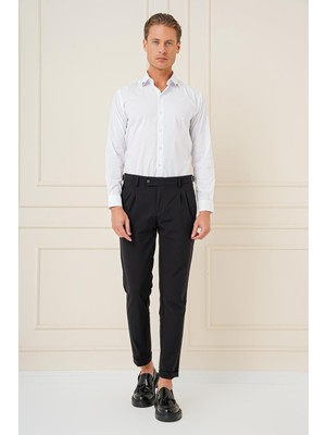 G 1577 Slim Fit Beyaz Klasik Gömlek