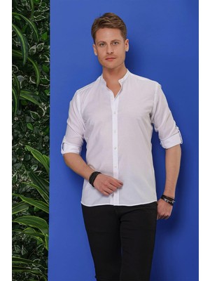 G 1530 Slim Fit Beyaz Spor Gömlek