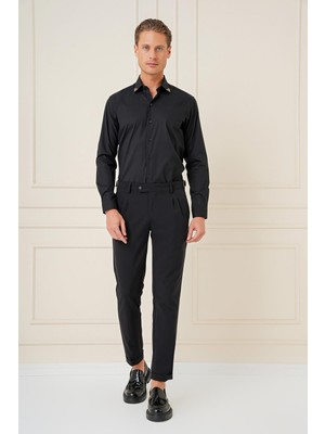 G 1577 Slim Fit Siyah Klasik Gömlek