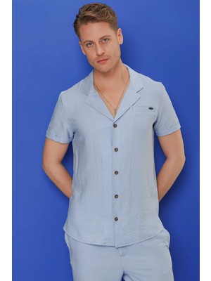 Efor Erkek G 1549 Slim Fit Mavi Klasik Gömlek
