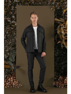 Efor Erkek G 1560 Slim Fit Siyah Klasik Gömlek