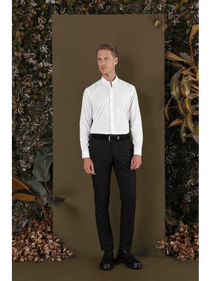 Gk 691 Slim Fit Beyaz Klasik Gömlek