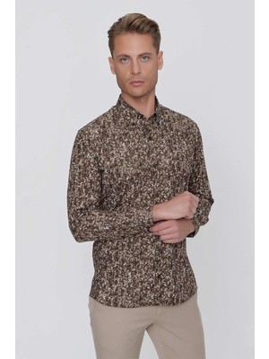 Efor Erkek G 1521 Slim Fit Tütün Spor Gömlek