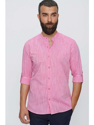 Efor Erkek Slim Fit Mercan %100 Pamuk Gömlek G 1498