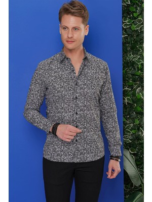 G 1541 Slim Fit Siyah Klasik Gömlek