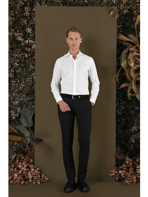 Gk 701 Slim Fit Beyaz Klasik Gömlek