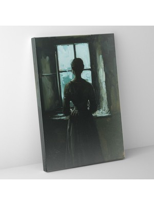 Popcas Johannes Vermeer Duvar Sanatı - Pencerede Kadın - Kanvas Tablo Duvar Dekorasyonu