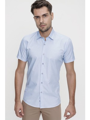 G 1474 Slim Fit Mavi Spor Gömlek