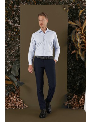 Efor Erkek GK 705 Slim Fit Mavi Klasik Gömlek