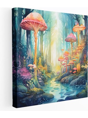 Popcas Dünyanın En Güzel Manzaraları - Masalsı Orman Kanvas Tablo - Dünyanın En Güzel Manzaraları Duvar Dekorasyonu Dünyanın En Güzel Manzaraları Suluboya Illüstrasyonu