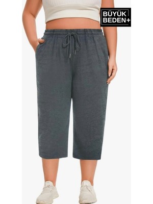 Superlife Kadın Büyük Beden Açık Füme Şort SPR25BSRK91 Regular Fit Rahat Kesim Düz Desenli