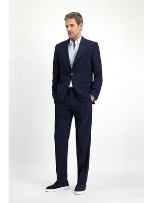 Kiğılı 6 Drop Regular Fit Standart Kesim Çizgili Takım Elbise