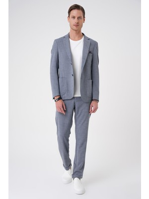 Comfort Fit Torba Cep Gofre Kumaş Casual Koyu Gri Ceket C 679