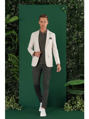 Efor Erkek C 636 Slim Fit Taş Spor Ceket
